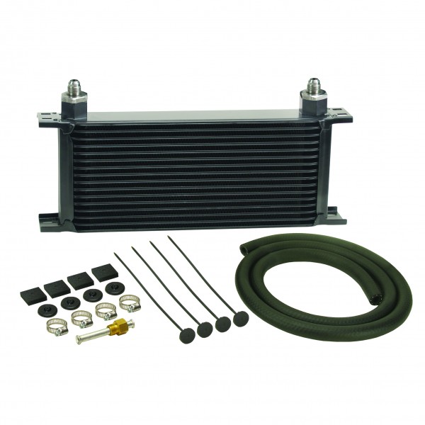 Derale Transmission 16 Row Stacked Plate Cooler Kit -6AN Male Fittings