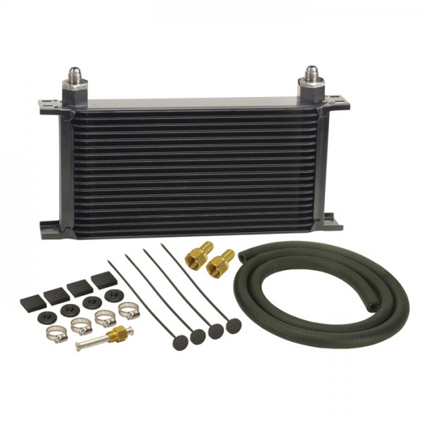 Derale Transmission 19 Row Stacked Plate Cooler Kit -6AN Male Fittings