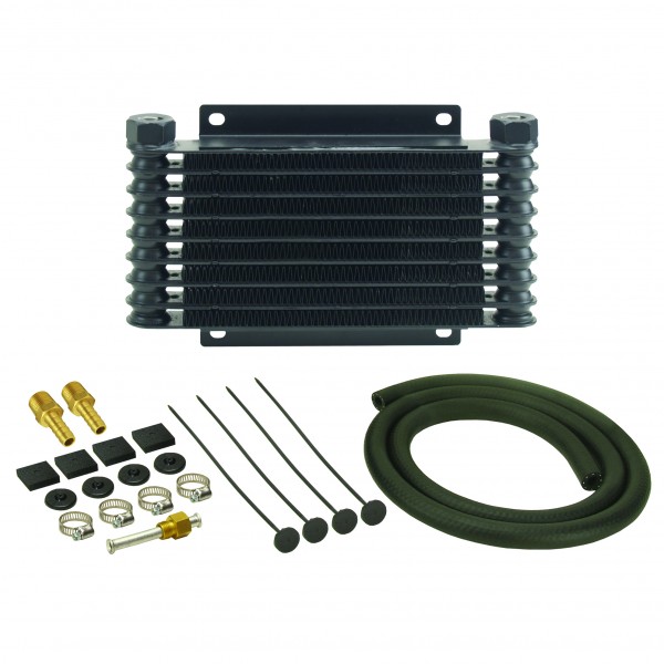 Derale Transmission 9 Row Plate & Fin 10-1/8"x5-1/2"x1-1/4" Cooler Kit