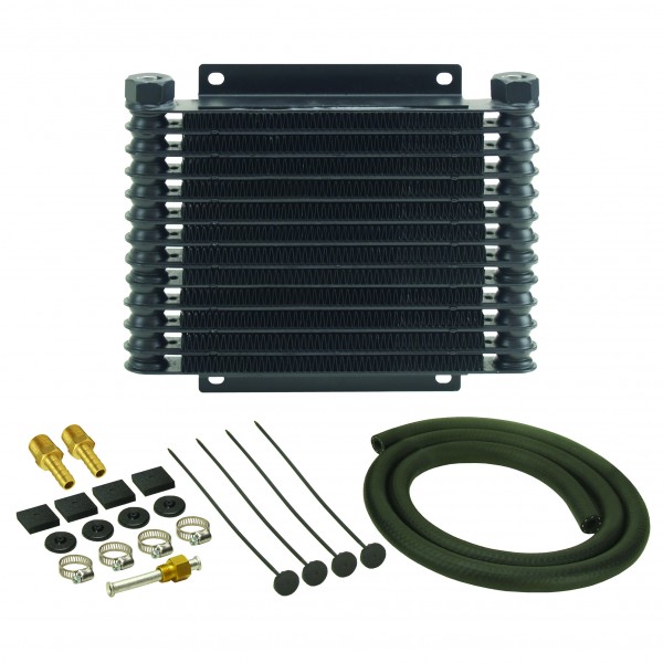 Derale Transmission 13 Row Plate & Fin 10-1/8"x8"x1-1/4" Cooler Kit
