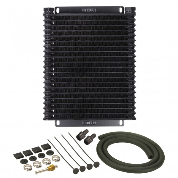 Derale Transmission 21 Row Plate & Fin 12-3/4"x12-13/16"x1-1/4" Cooler Kit