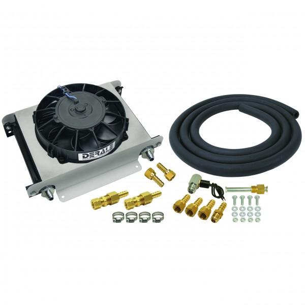 Derale Hyper-Cool Transmission Cooler 25 Row 13"x10"x5-5/8" 8" Fan -6AN
