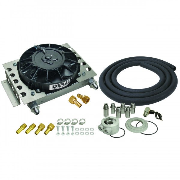 Derale Atomic-Cool Engine Oil 16 Row Cooler Kit 12-3/4"x9-3/8"x4-5/16"