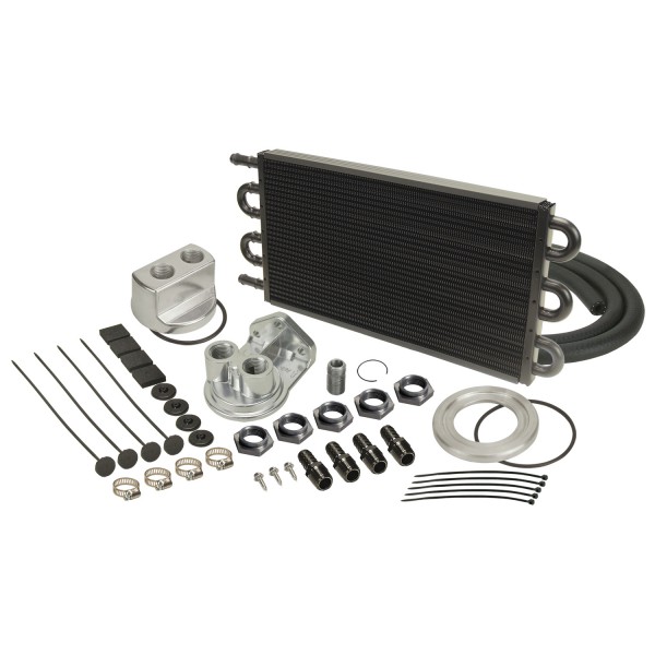 Derale 6 Pass Engine Oil Cooler + Universal Oil Filter Relocation Kit
