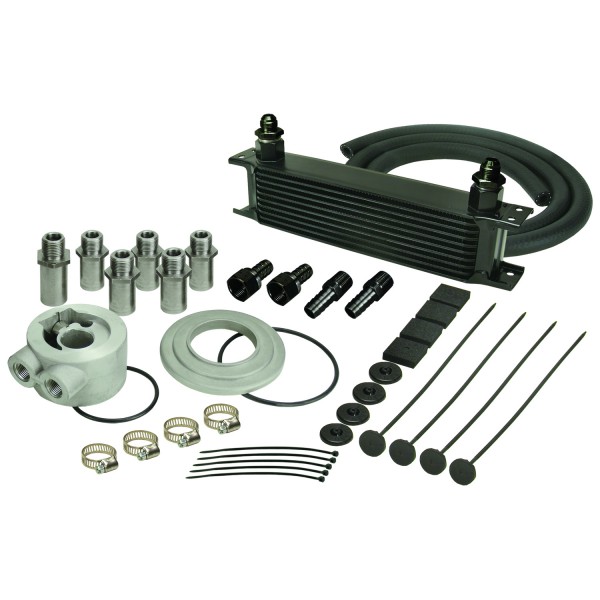 Derale Stack Plate 10 Row Engine Cooler Kit inc Universal Sandwich Adapter