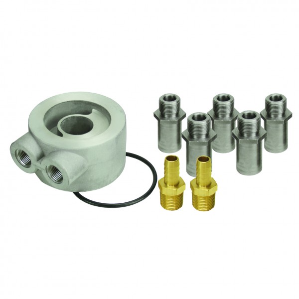 Derale Non Thermostatic Universal Engine Sandwich Adaptor 5 Thread Sizes