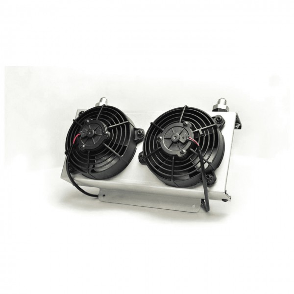Derale Dual 5" Fans Cool Remote Fluid Cooler 19 Row Stacked Plate -8AN