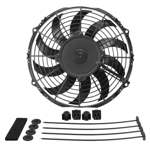 Derale 10" High Output Puller Curved Fan 802Cfm IP68 Waterproof/Dustproof
