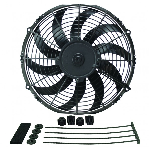 Derale 12" High Output Puller Curved Fan 1328Cfm IP68 Waterproof/Dustproof