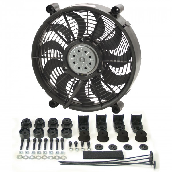 Derale 12" High Output Single Radiator Pusher/Puller 2 Speed Fan 1450Cfm
