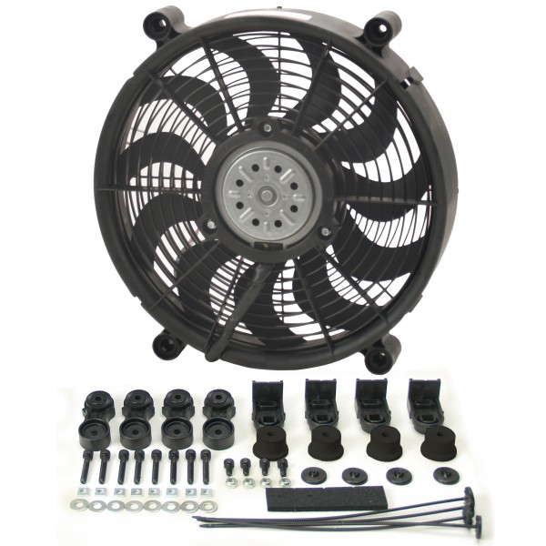 Derale 14" High Output Single Radiator Pusher/Puller 2 Speed Fan 2100Cfm