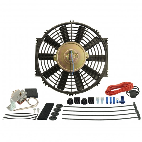 Derale 10" Straight Blade Reversible 625Cfm Electric Fan with Thermostat