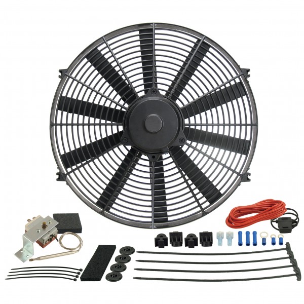 Derale 16" Straight Blade Reversible 1680Cfm Electric Fan with Thermostat