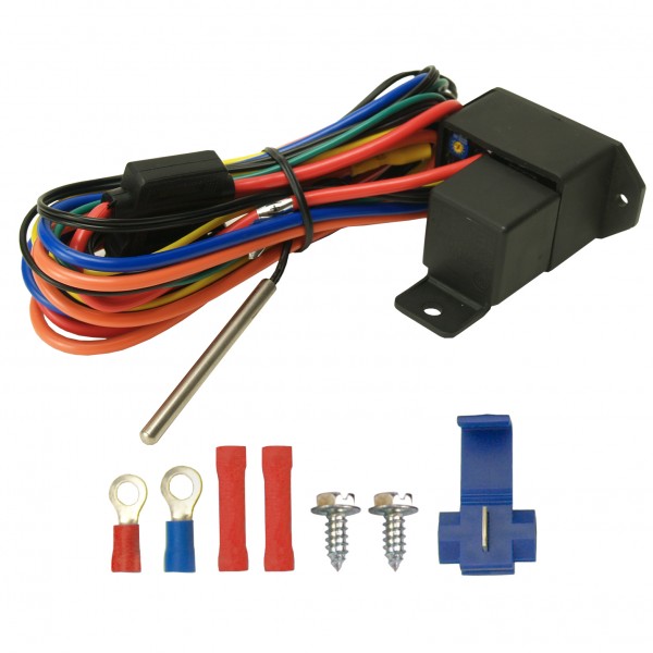 Derale Adjustable Electric Dual Fan Controller Thermostat 150-240F 25amp