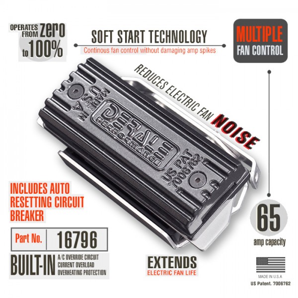 Derale Pulse Width Modulation 65Amp Adjustable Multiple Fan Controller