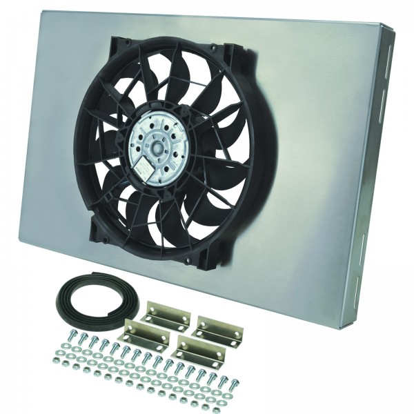 High Output 14" Electric Radiator Fan Alum Shroud 23-7/16"Wx15-7/16"Hx2-3/4"D