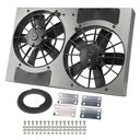 High Output Dual 11" Electric Radiator Fan Alum Shroud Kit-24"W x 15.5"H x 4.5"D