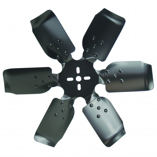 Derale Standard Rotation Rigid Steel 6 Blade Race Fan Black 18 Inch