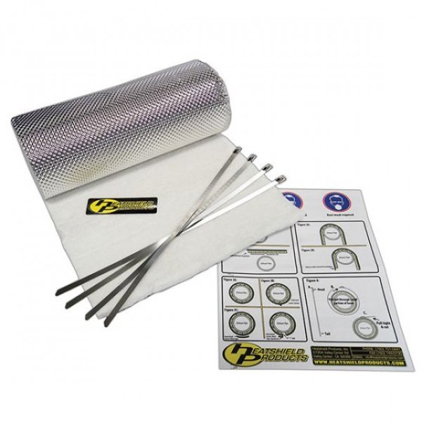 Exhaust Pipe Shield Insulation Armor Kit 12mm x 300mm x 1500mm + Ties