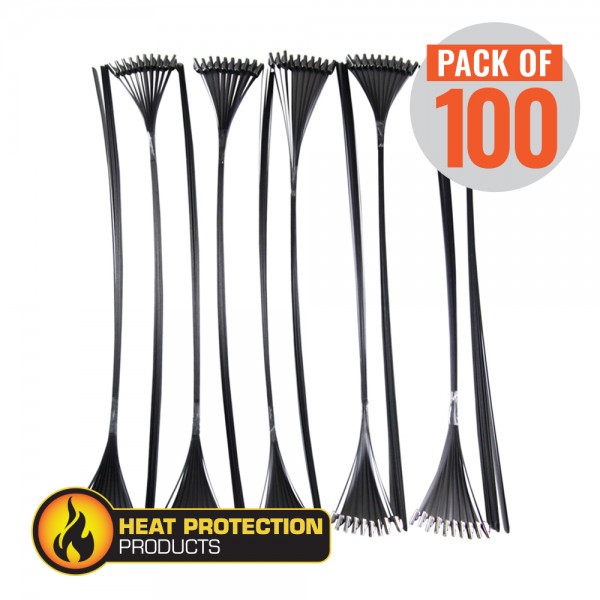 Exhaust Wrap Stainless Black Locking Ties 355mm(14 Inch) Long Heavy Duty Qty 100