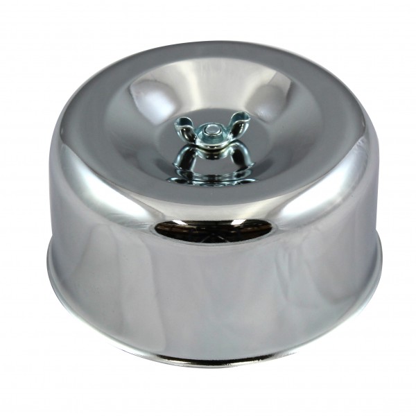 Chrome Plain Mini Style Air Cleaner 4" Wide x 2" Tall  -2 5/8" & 2-5/16" neck