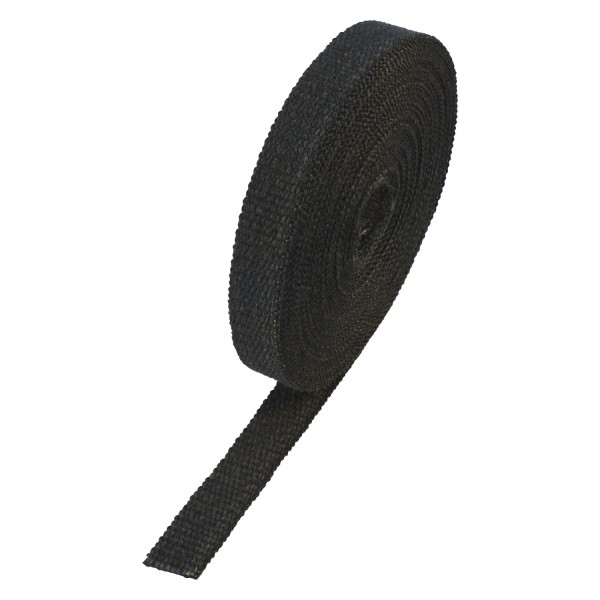 Black Coloured Exhaust Wrap 25mm(1") Wide x 15mt(50ft) Roll 650C Continuous