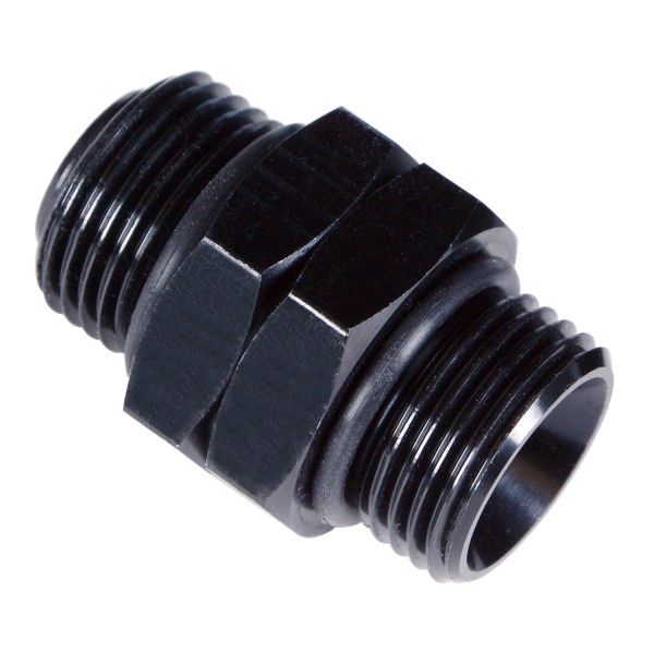 Coupler fitting -10AN x -10AN (7/8-14) O-ring, anodized black alum Derale