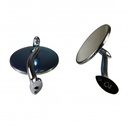 4" Stainless Swan Neck Arm Mirror 2 Stud Mount Street Rod Style Outside View