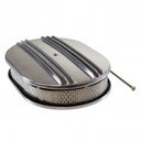 Oval Dual Centre Finned Alum Air Cleaner 12" x 2" Holley Edelbrock Quadrajet