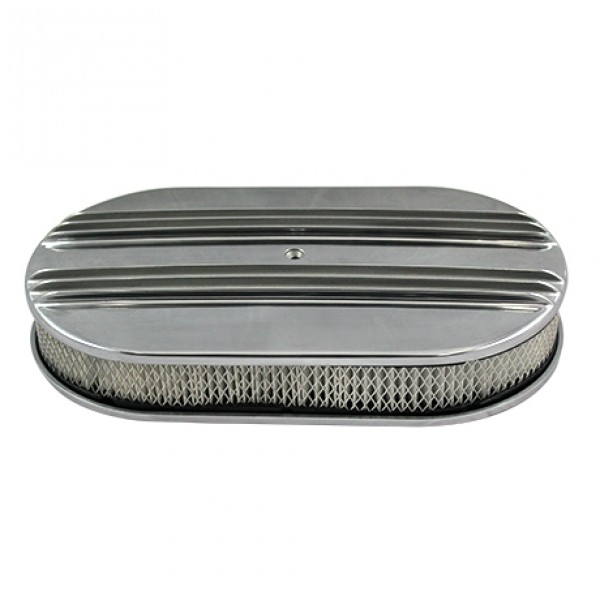 Oval Dual Centre Finned Air Cleaner 15" x 2" Holley Edelbrock Quadrajet