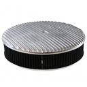 Full Finned Aluminium Air Cleaner 14" x 3" Holley Edelbrock Black Cotton Filter