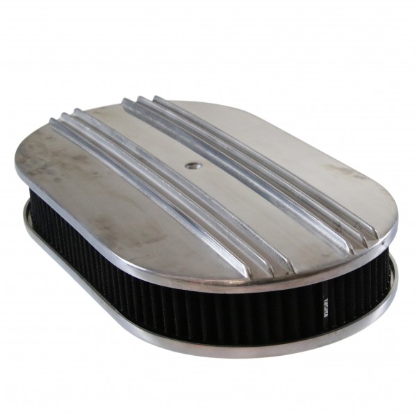 Oval Dual Centre Finned Air Cleaner 15" x 2" Holley Edelbrock Quadrajet Carter