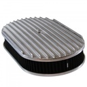 Oval Full Finned Air Cleaner 15" x 2" Holley Edelbrock Quadrajet Black Filter