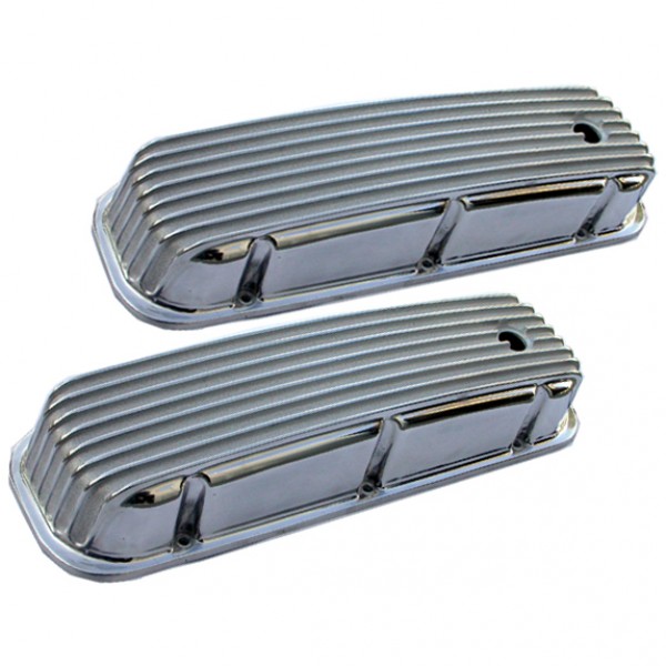 Valve Covers Alloy Chevrolet BB 396-502 Tall Polished Finned Baffled-pr