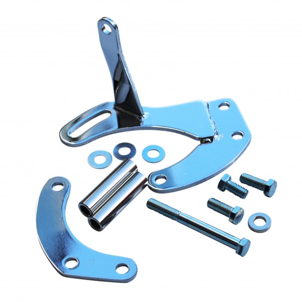 Power Steering Pump Chrome Steel Bracket Kit Chevrolet Sm Block Swp