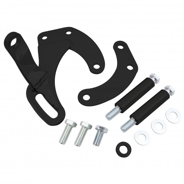 Power Steering Pump Black Steel Bracket Kit Chevrolet Sm Block Swp