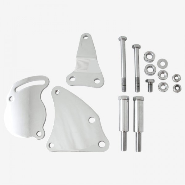 Power Steering Pump Bracket Kit Chrome Steel Chevrolet Small Block Swp Type II