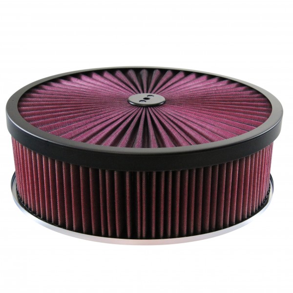 Superflow Red Black Air Filter Cleaner 14" x 4"  Holley Edelbrock Recessed Base