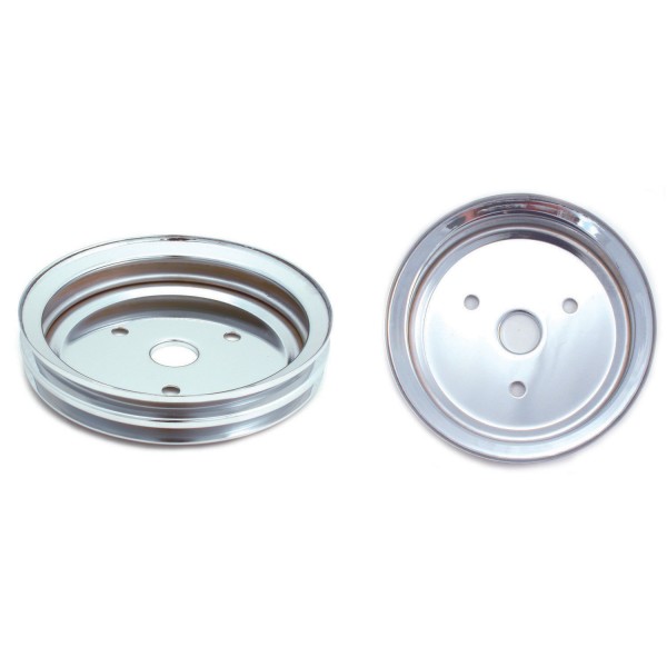 Pulley Crankshaft Double Groove Swp Chromed Steel Small Block Chevrolet 265-400