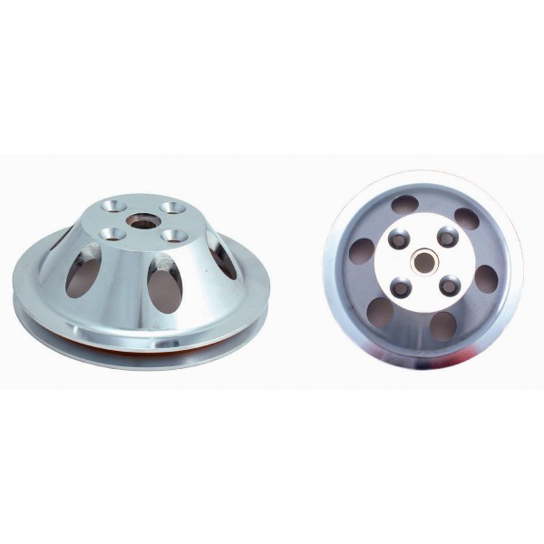 Pulley Water Pump Single Groove Lwp Polished Alloy Small Block Chevrolet 265-400