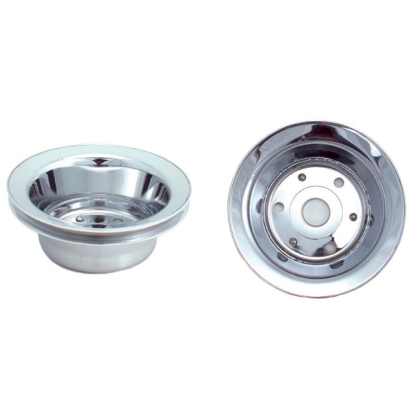 Pulley Crankshaft Single Groove Lwp Chromed Steel Small Block Chevrolet 265-400