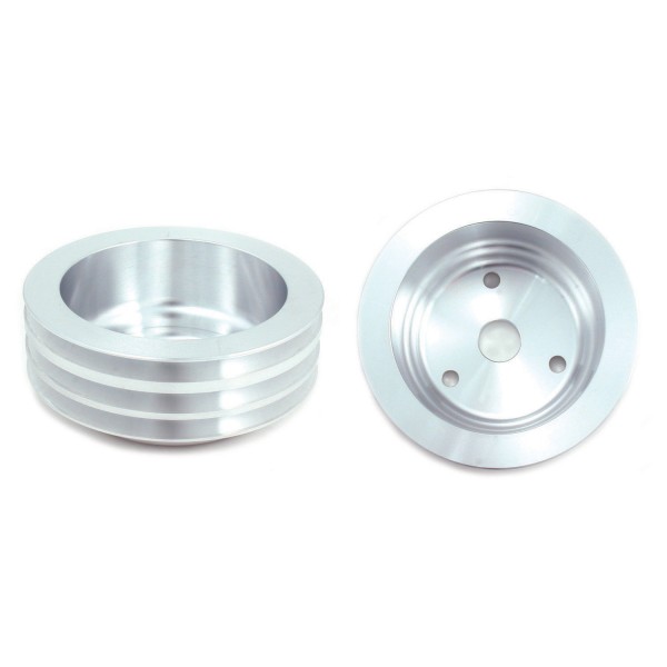Pulley Crankshaft Triple Groove Lwp Polished Alloy Small Block Chevrolet 265-400