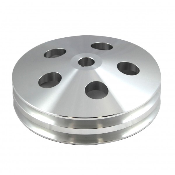 Pulley GM Power Steering Double Groove Alloy 5/8" Shaft 5-3/4" Diam