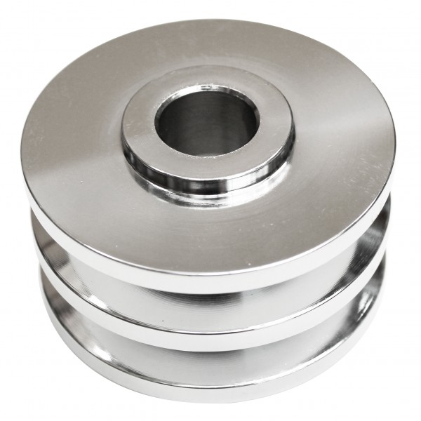 Pulley Alternator Double Groove Sm Block Chevrolet Steel Chrome 2.80 Inch