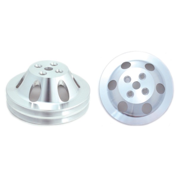Pulley Water Pump Double Groove Swp Polished Alloy Big Block Chevrolet 396-454