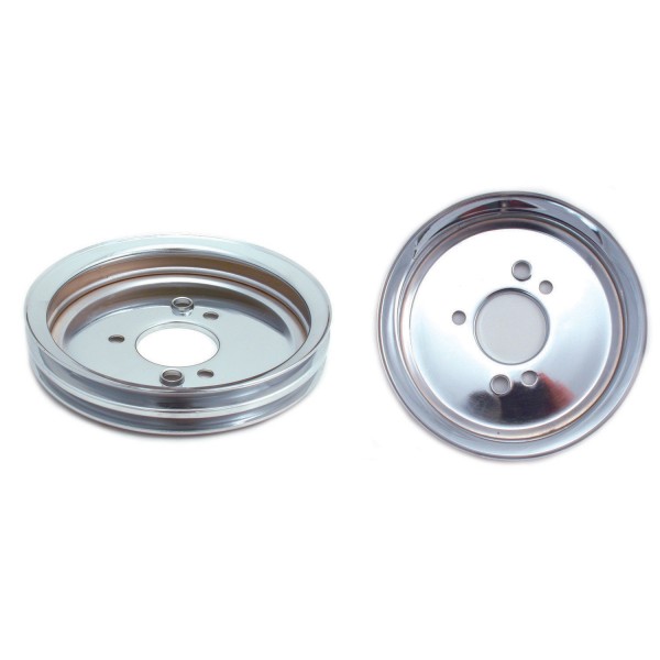 Pulley Crankshaft Double Groove Swp Chromed Steel Big Block Chevrolet 396-454