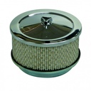 Chrome Air Cleaner 6-3/8" Wide x 3" Tall Suit 5-1/8" Holley Carburettor