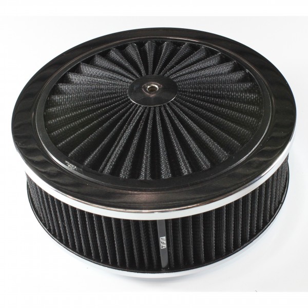 Extraflow Black Chrome Air Cleaner Filter 9" x 3" Assy fit Holley 5-1/8" Base