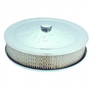 Chrome Air Filter Cleaner Flamed 14" x 3" Holley Edelbrock Recessed Base Paper