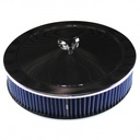Chrome Air Filter Cleaner 14" x 3"  Holley Edelbrock Recessed Base Blue Washable